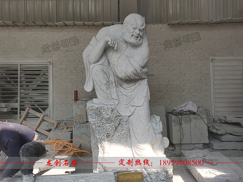 浙江省臺州市慈恩寺石雕十八羅漢雕刻發(fā)貨